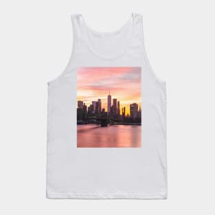 New York Beautiful Red Sunset Tank Top